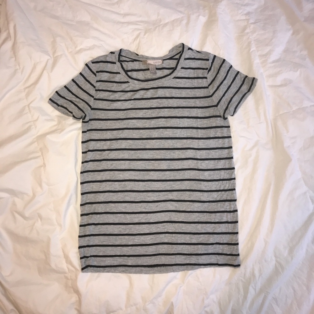 Gray and Black Striped T-Shirt